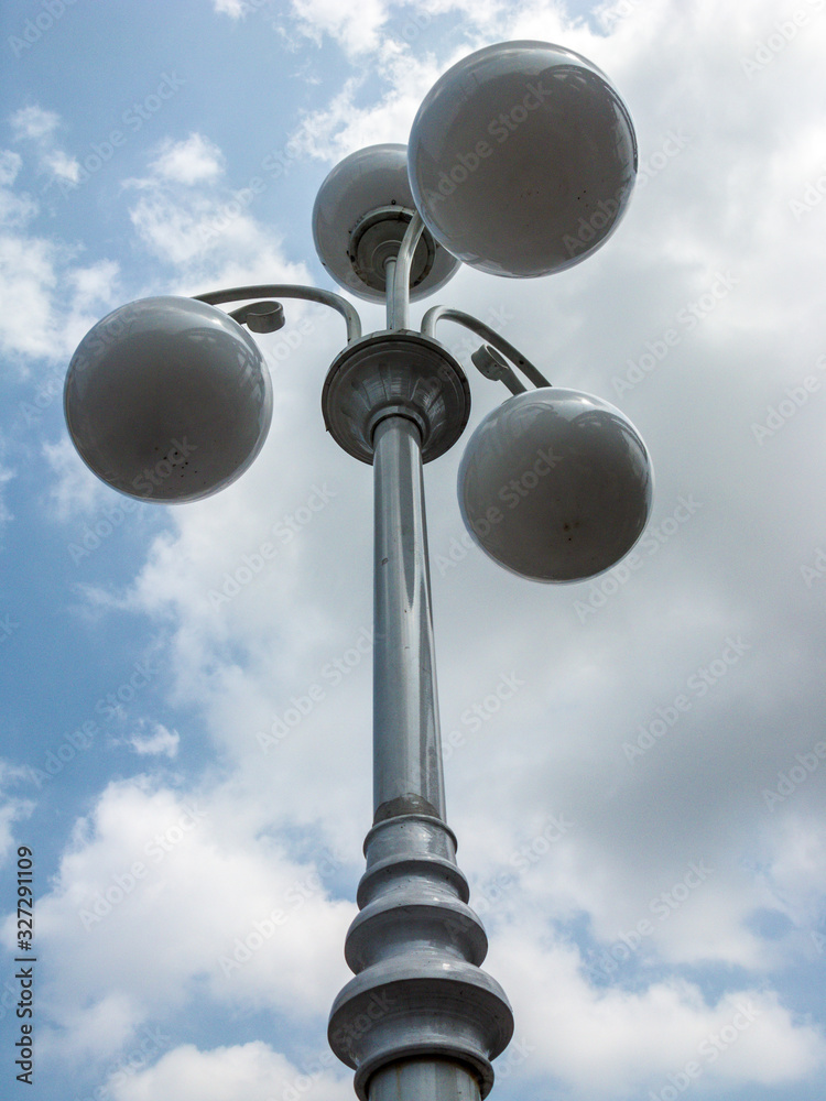 Column lamp White on the sky