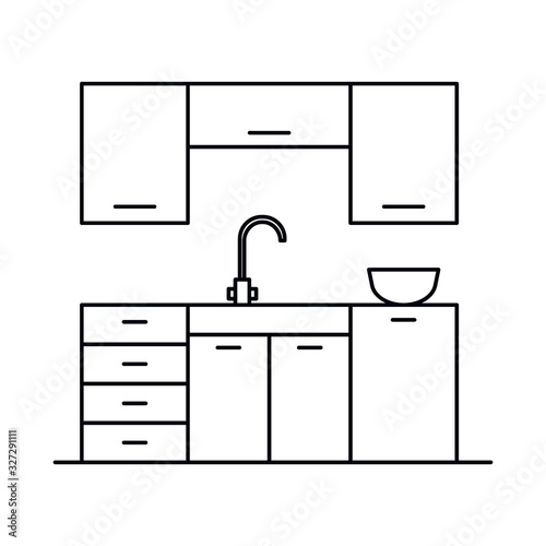 Interior with in outline style