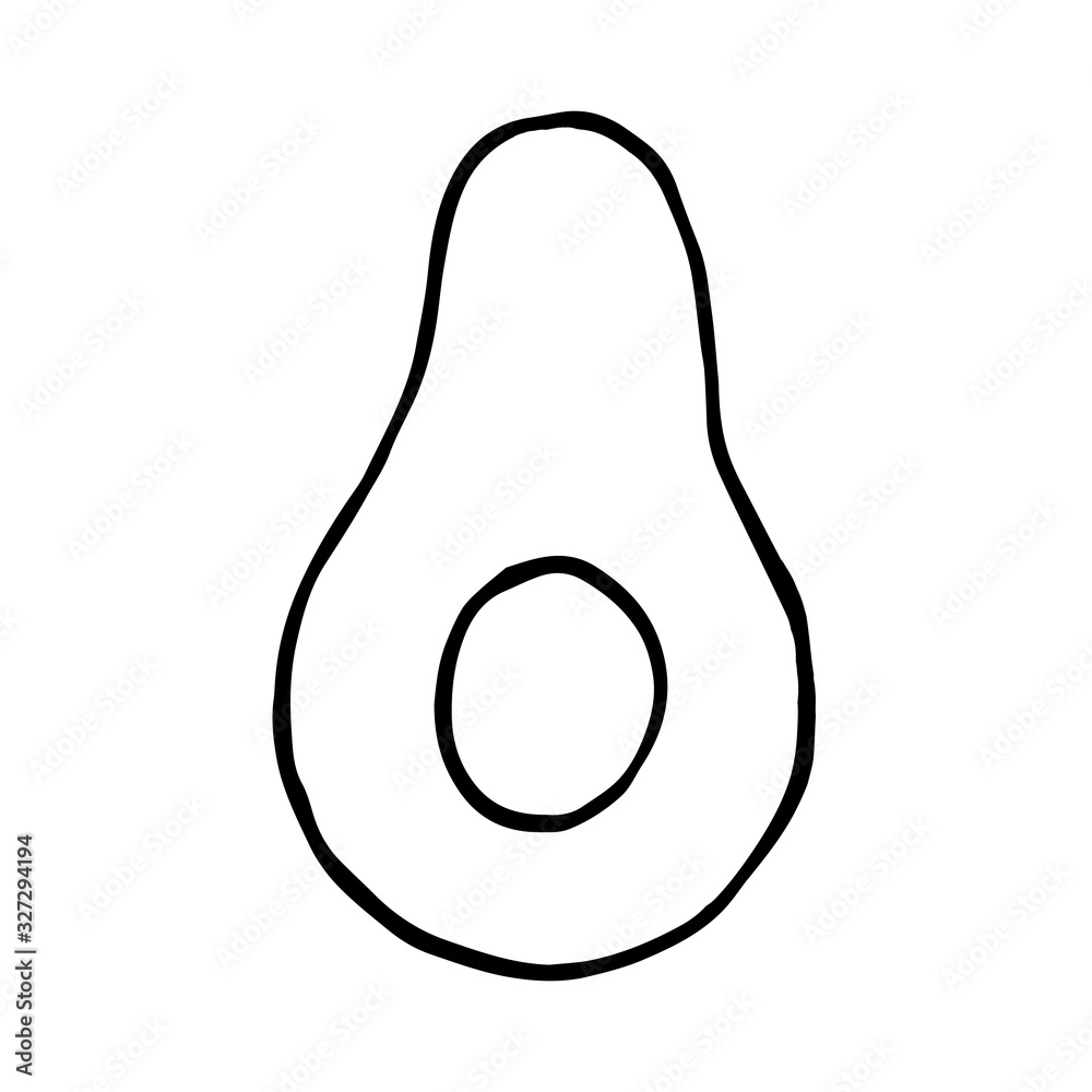 hand drawn cartoon vector sketch doodle illustration of Avocado hand drawn cartoon vector sketch doodle illustration of Avocado