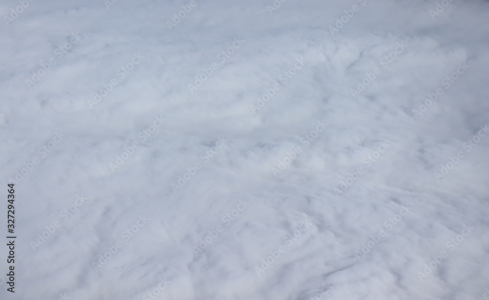 Thick white fog layer seen from above. Thick white fog layer seen from above.