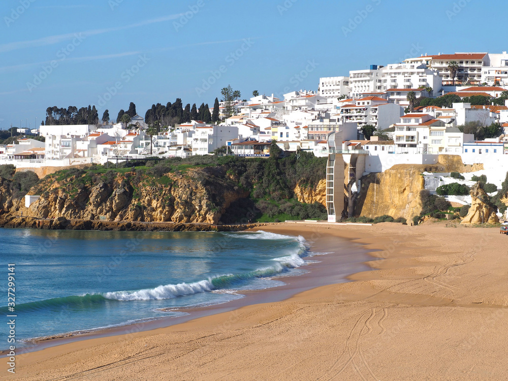 Cityscape and beach of Albufeira in Portugal