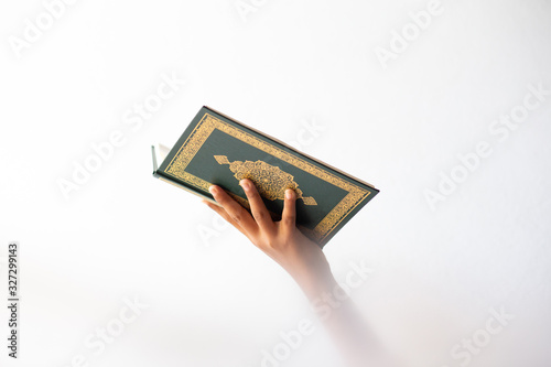 Canvas Print Quran - holy book of Muslims religion, Concept: open book holy prayers for god,