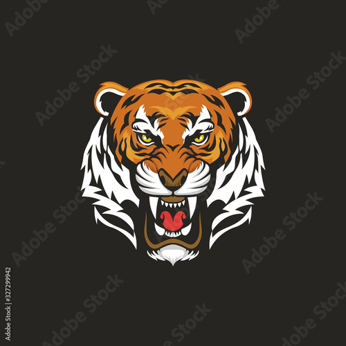 Fototapeta Naklejka Na Ścianę i Meble -  Head Tiger Animal Illustration Abstract Creative Icon Logo  Design Template Element Vector