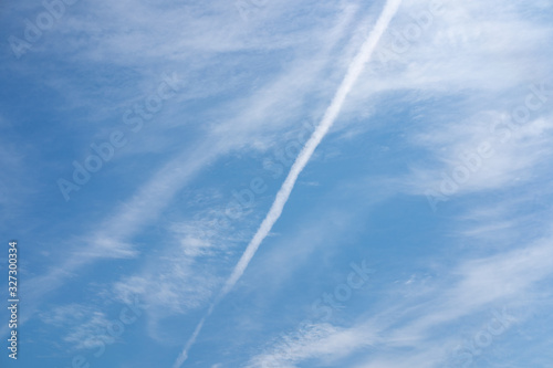 写真素材：飛行機雲