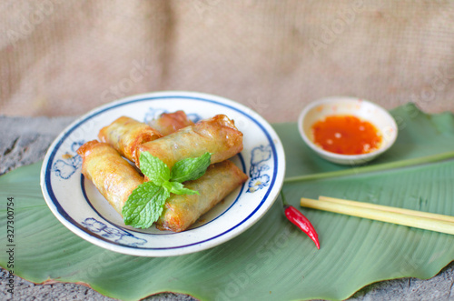 Fried spring rolls. This is one of the most popular dish in Asian.