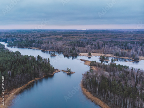 panorama of the river in autumn