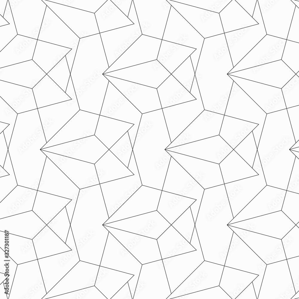 Pattern with thin lines repeating with polygons and geometric shapes and stylish fractal texture. Pattern is on swatches panel