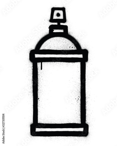 graffiti spraycan sprayed in black over white