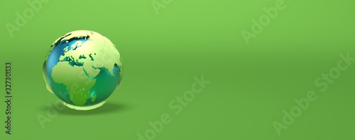 green earth 3D rendering illustration