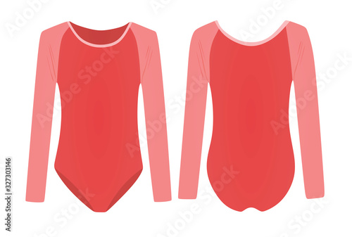 Pink practice bodysuit. vector illustration