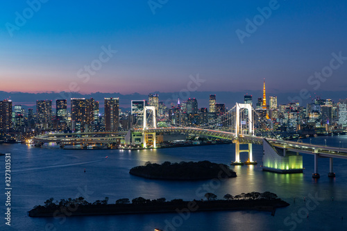 レインボーブリッジと東京の夜景