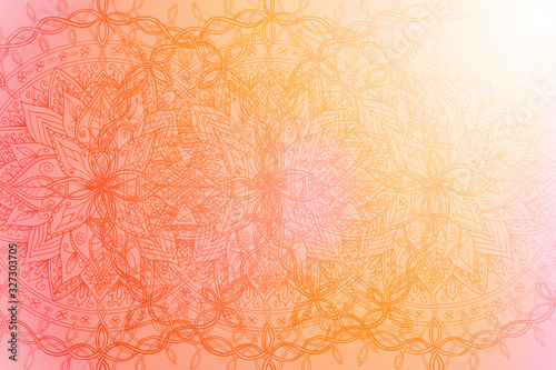 Colorful background with mandala element. Vintage decorative elements. Islam, Arabic, Indian, Ottoman motifs.