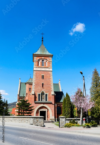 KASINKA MALA, POLAND - APRIL 07, 2019: Church of the Visitation of the Blessed Virgin Mary photo