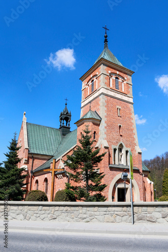 KASINKA MALA, POLAND - APRIL 07, 2019: Church of the Visitation of the Blessed Virgin Mary