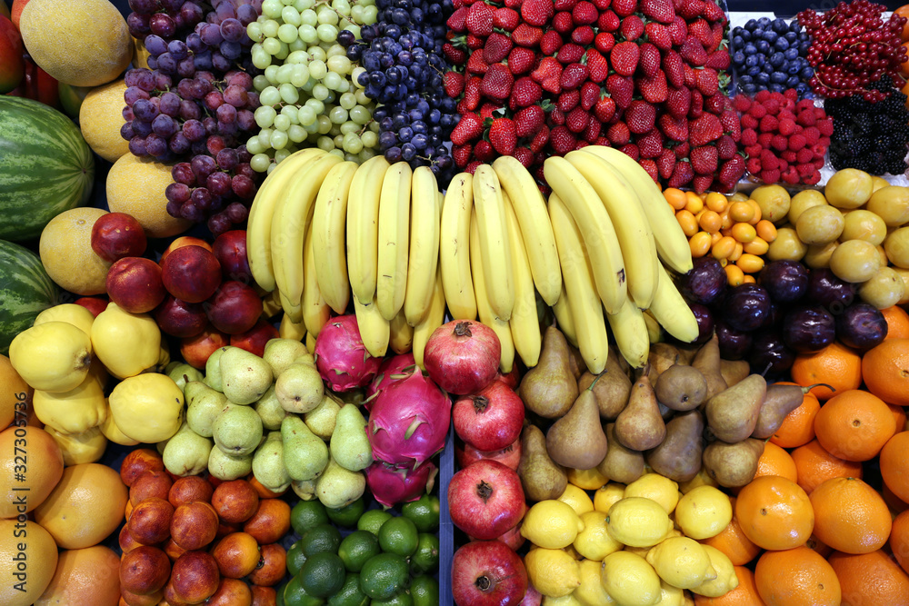 Top view of fruits texture close up as a background Top view of fruits texture close up as a background