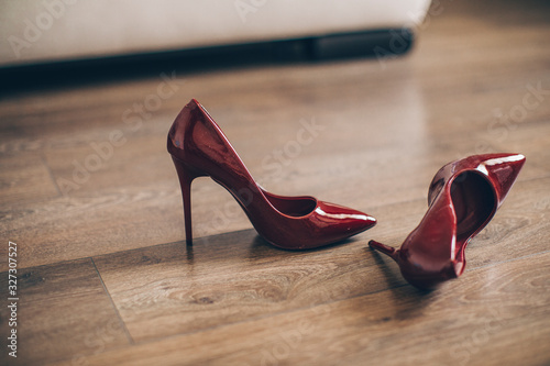 red woman shoes. 