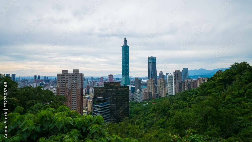4k Time-lapse of Taipei 101 tower with city view of Taipei, Taiwan 4k Time-lapse of Taipei 101 tower with city view of Taipei, Taiwan