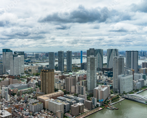 Photography Tokyo cityscape with skyscrapers commercial business and residential buildings