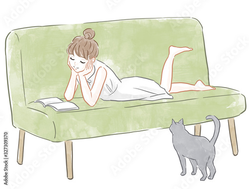 ソファに寝転がる女の子 Stock イラスト Adobe Stock ソファに寝転がる女の子 Stock イラスト Adobe Stock