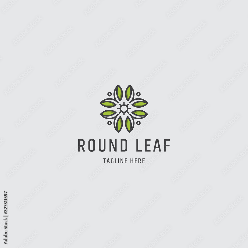 Round leaf logo template - vector Round leaf logo template - vector