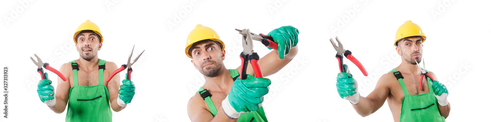 Industrial worker isolated on the white background Industrial worker isolated on the white background