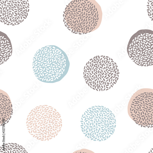Abstract geometric vector seamless pattern. Concept design with round shapes. Minimalist Scandinavian modern stylish individual design elements in pastel palette © Світлана Харчук