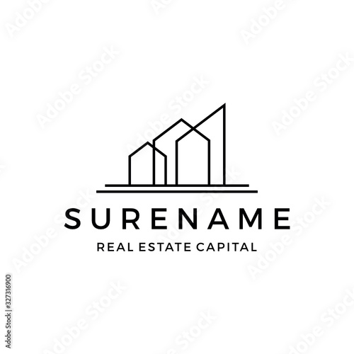 abstract minimalist Real Estate and Mortgage Geometric Line art Logo Design Inspiration custom logo design vector