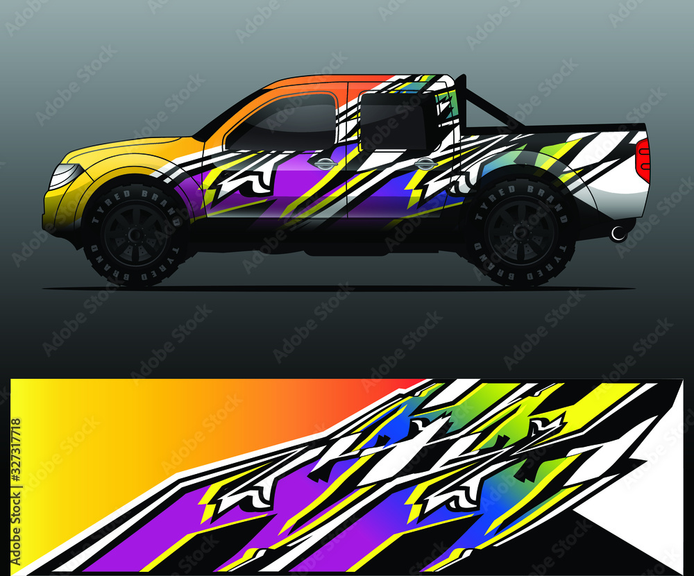 truck decal graphic wrap vector, abstract background
