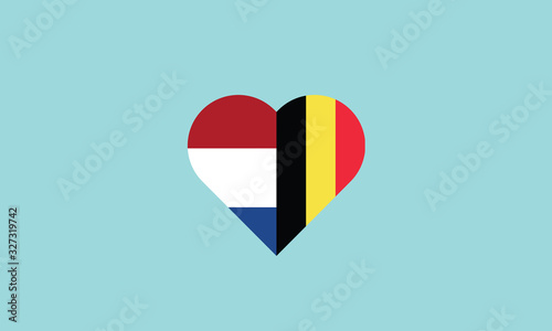 Netherlands Belgium love symbol heart shape