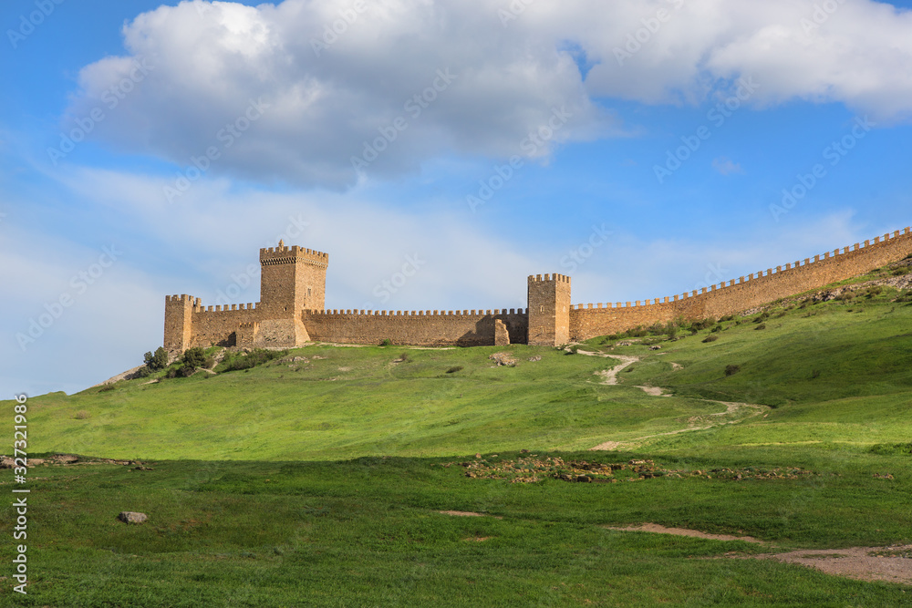 Ancient Genoese stone fortress on the Crimean peninsula