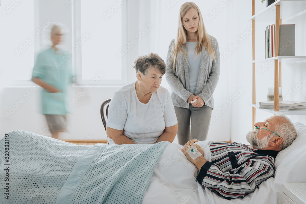 Fototapeta premium Man dying in hospital