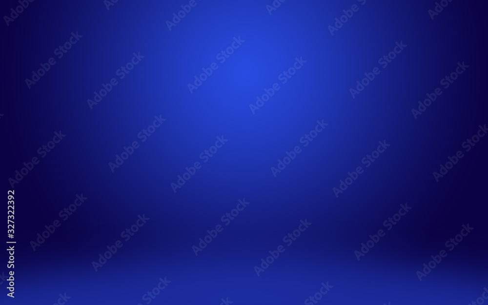 Illustration of blue gradient, scene lighting, abstraction of gorgeous smooth blue background.