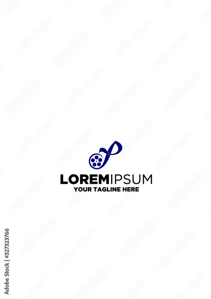 Obraz premium Letter P Roll Film Logo