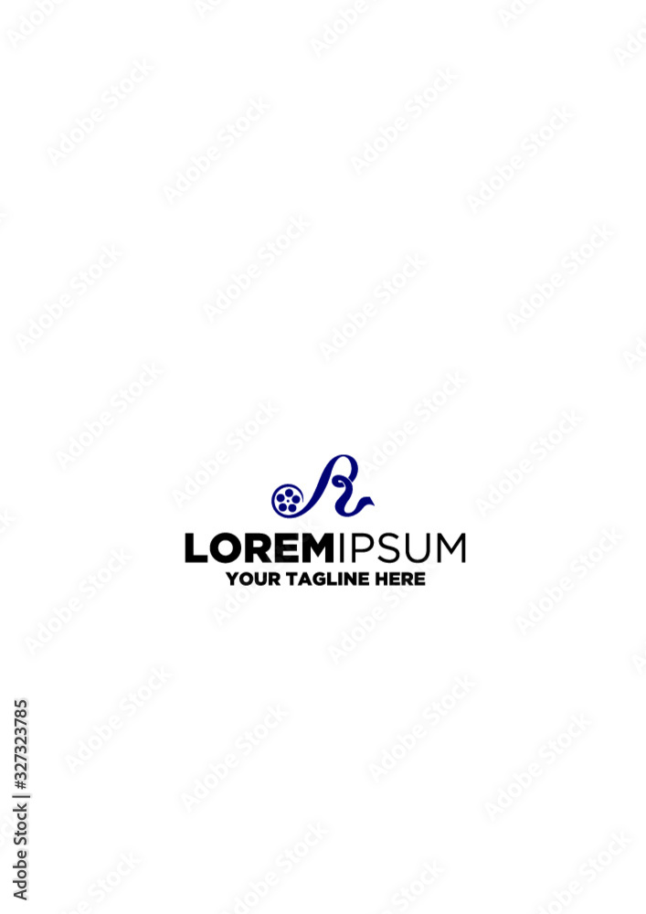 Obraz premium Letter R Roll Film Logo