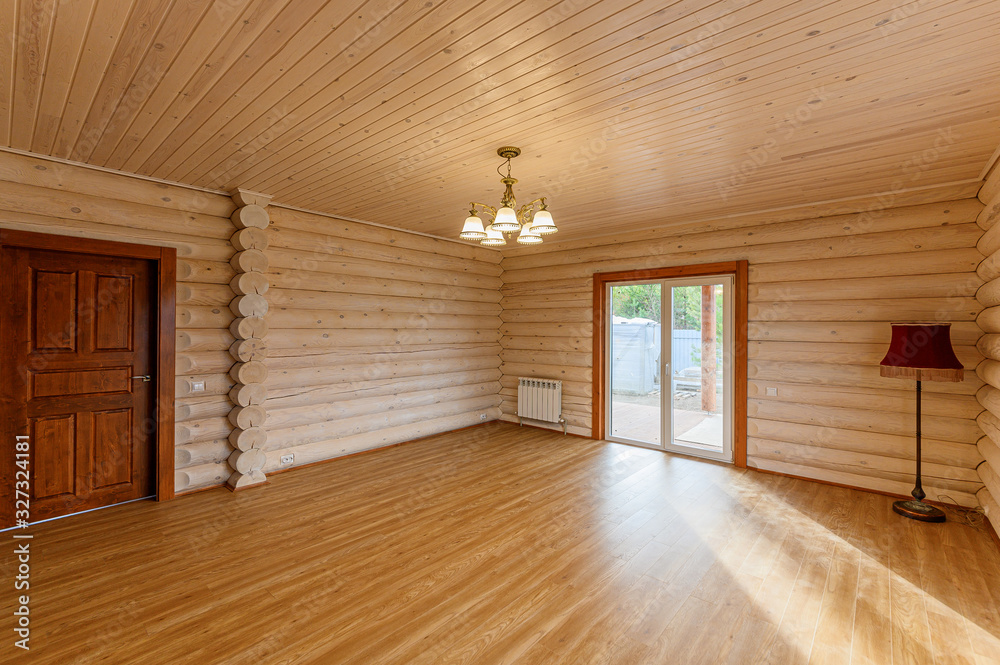 Obraz premium Russia, Moscow- November 04, 2019: interior room apartment modern bright cozy atmosphere. general cleaning, beautiful designer country house with wooden elements