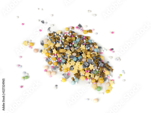 Sweet Sprinkles Isolated on White Background Top View