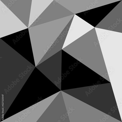 Dark triangle vector background or seamless pattern. Flat black and grey surface wrapping geometric mosaic for wallpaper or halloween website design