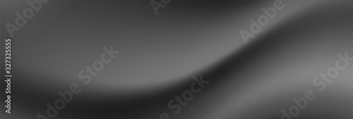 Dark grey flowing smooth liquid waves abstract background. Vector banner design