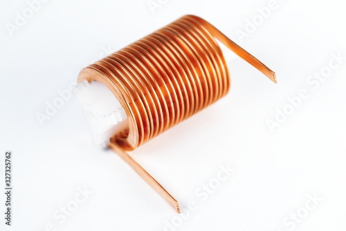 Close-up flat twisted copper wire