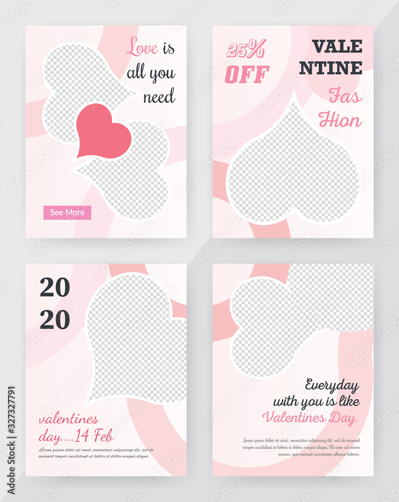 Valentine's Day Social Media banner Template. Anyone can use This Design Easily. Promotional web banner for social media. Elegant sale and discount promo - Vector.