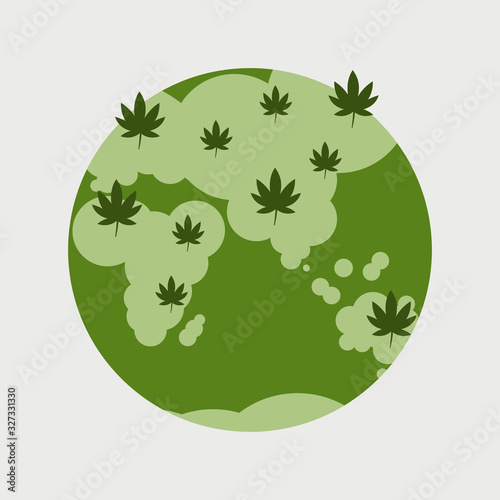 medical cannabis leaves on world map global marijuana legalization drug consumption concept vector illustration