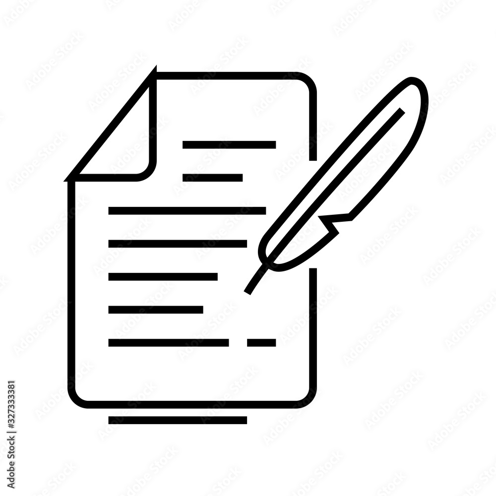 Real letter line icon, concept sign, outline vector illustration, linear symbol. Real letter line icon, concept sign, outline vector illustration, linear symbol.