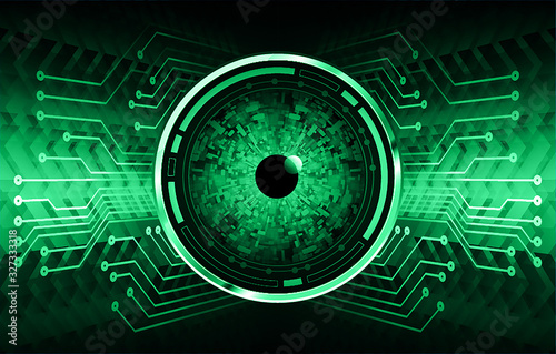 green eye cyber circuit future technology concept background