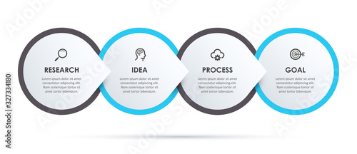 Vector Infographic design with icons and 4 options or steps. Infographics for business concept. Can be used for presentations banner, workflow layout, process diagram, flow chart, info graph