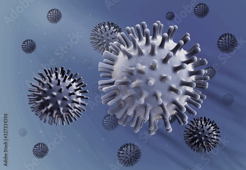 3D rendering of Microstructure of coronavirus