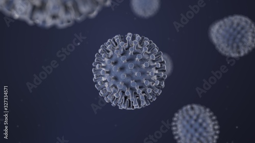 3D rendering of Microstructure of coronavirus