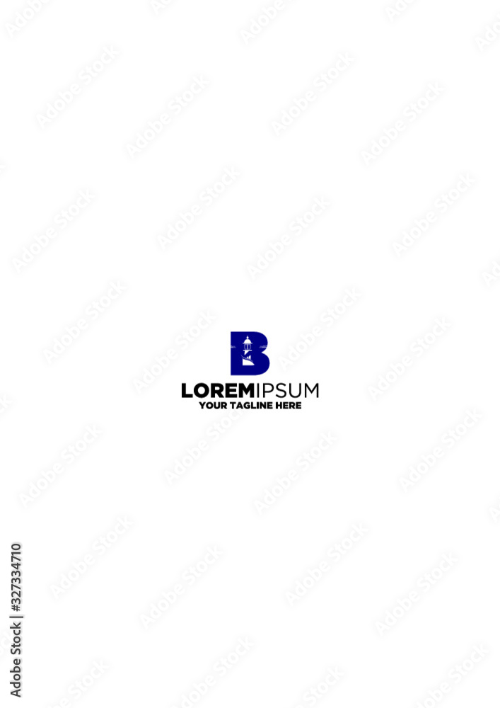 Obraz premium Letter B Lighthouse Logo