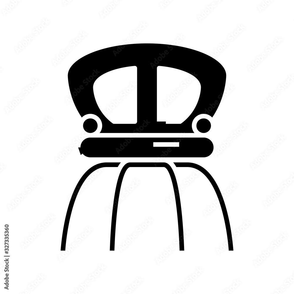 Comfortable chair black icon, concept illustration, vector flat symbol, glyph sign. Comfortable chair black icon, concept illustration, vector flat symbol, glyph sign.