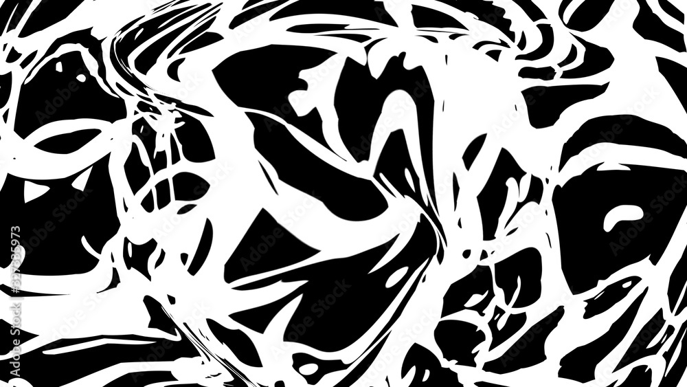 Fototapeta premium 3D rendering of an abstract strict futuristic and stylish black and white composition