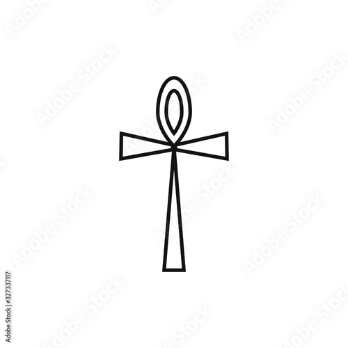vector icon, egyptian cross symbol white background